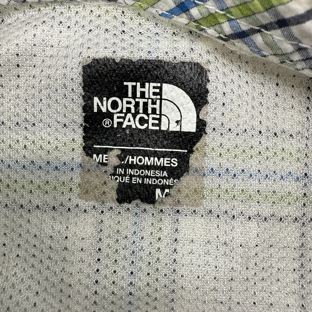 The North Face Shirt Mens S White Green Plaid Short Sleeve Hiking Button Down